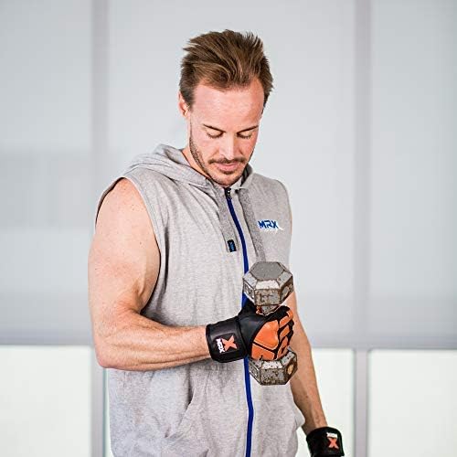 MRX Weight Lifting Pro Level Gloves with 18 Inches Long Wrist Strap Gym Workout Exercise & Fitness in