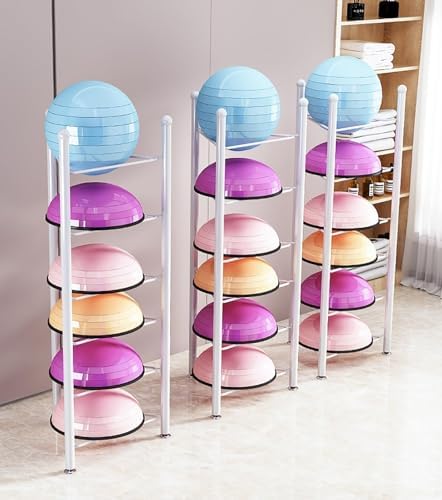 7-Tier Floor Stand Storage nizer for Exercise Balls, Home Gym Equipment Rack for Bosu, Slam Balls & Medicine Balls - Space-Saving Solution for Fitness Enthusiasts