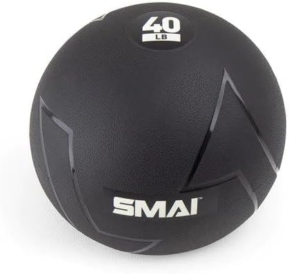 SMAI Slam Ball - Heavy-Duty Rubber, Sand-Filled - Durable, Pliable, and Tacky - Medicine Ball for Drops, Throws, Slams, and Full Body Workouts
