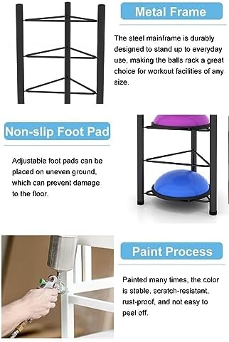 Exercise Ball Storage Rack - Home Gym Organizer for 3/5/6/7 Tier Floor Stand - Holds Bosu, Slam, Bowling & Medicine Balls - Durable, Space-Saving Design