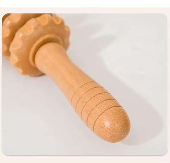 Wood Therapy Massage Tools,Handheld Fascia Blaster Tool for Muscle Relief, Lymphatic Drainage Body Sculpting Anti Cellulite Massager for Women and Men (12 Wheel)