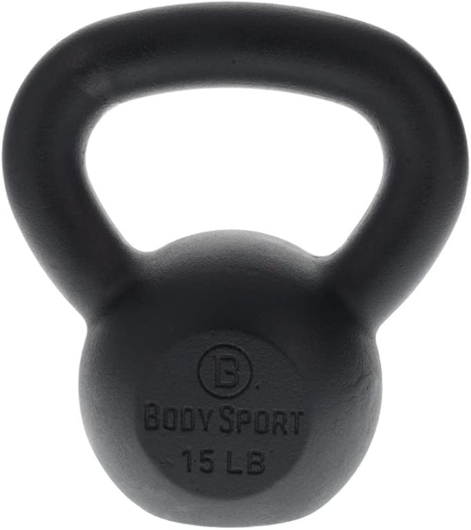 Body Sport Cast Iron Kettlebell - Professional Weight Training Equipment for Home & Gym Workouts