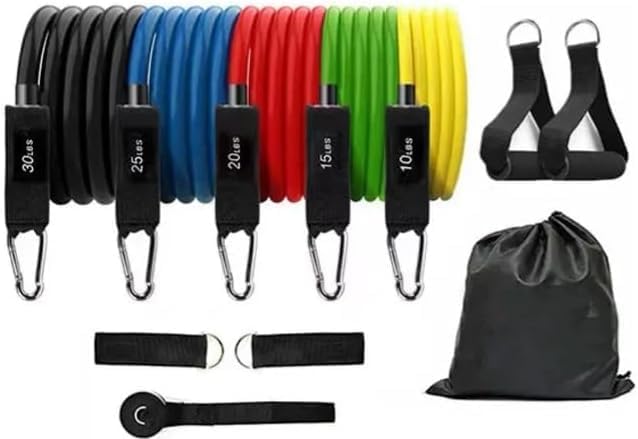 Ab Roller Home Gym Equipment – 4 Wheels Ab Wheel Muscle Roller with LCD Screen, 5Pcs Resistance Bands, Ankle Straps, Door Anchor, Handles, Travel Bag – Comfortable Elbow Support with Non-Slip Handles