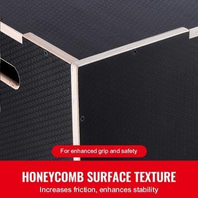 Happybuy 3 in 1 Plyometric Jump Box, 20/18/16 Inch Wooden Plyo Box, Anti-Slip Platform for Jumping Agility, Step Up Box for Home Gym Conditioning & Strength Training, Black