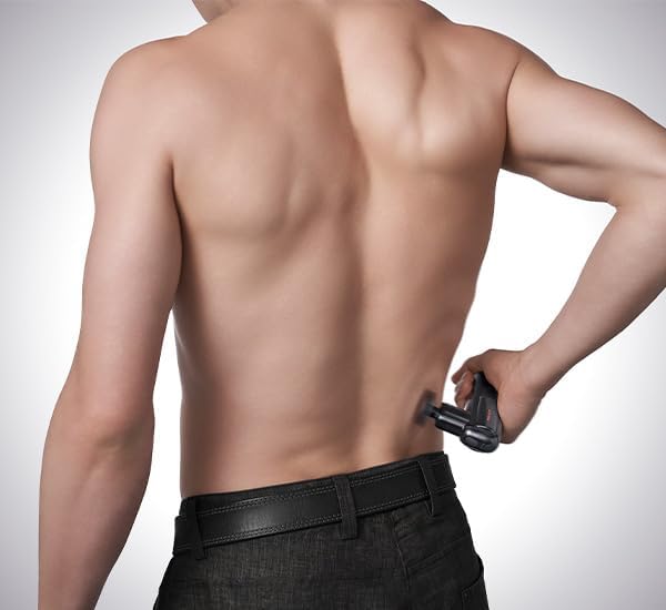 MYTREX Mini Massage Gun, Portable Deep Tissue Percussion Massager with 4 Heads, Ultra-Quiet Lightweight 205g for Neck & Back, Home, Office & Travel (Black)