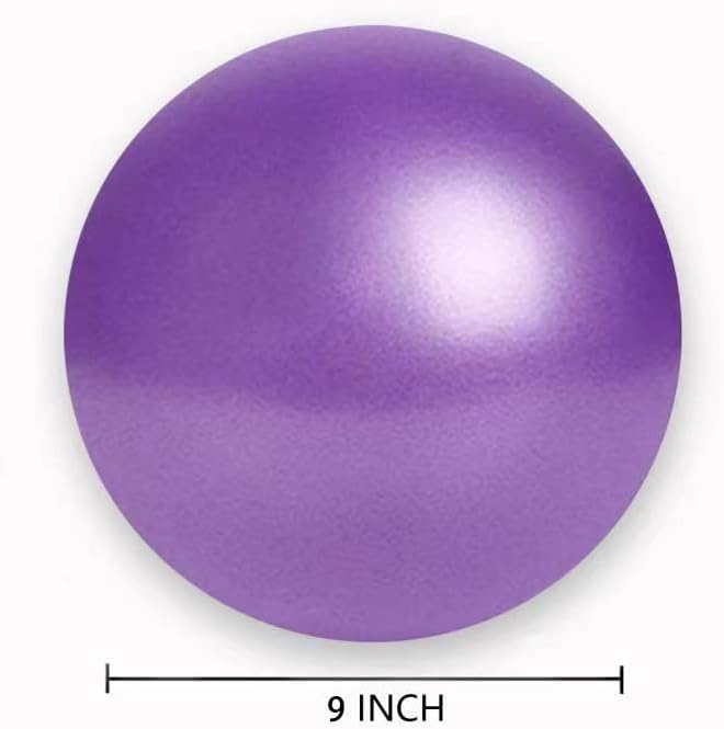 Pilates Exercise Ball for Yoga, Barre, Fitness & Physical Therapy Mini Squishy Balance Ball for Home Workouts Includes Pump for Easy Inflation