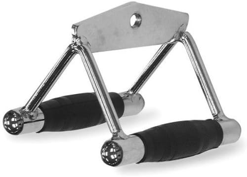 Chinning Triangle- Double D Low Row Handle, Solid Chrome w/Rubber Grips