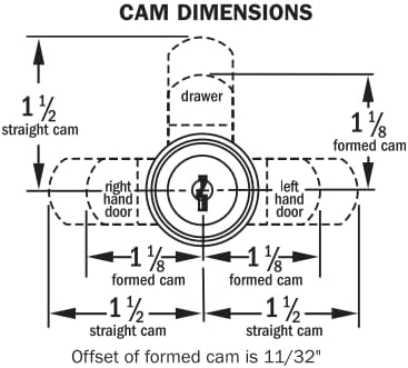 CompX National Disc Tumbler 1-3/16" Cam Lock - Keyed Alike to C415A C8073-C415A-14A