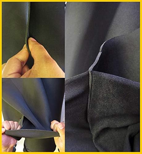 BIGZFABRIC® Neoprene Bonded Sponge Waterproof Wetsuit Fabric Black 1mm, 2mm, 3mm, 4mm, 5mm Thickness DIY Koozies Sports Pads Heat Insulators Scuba Accessories 58" Width (5MM - by The Yard)