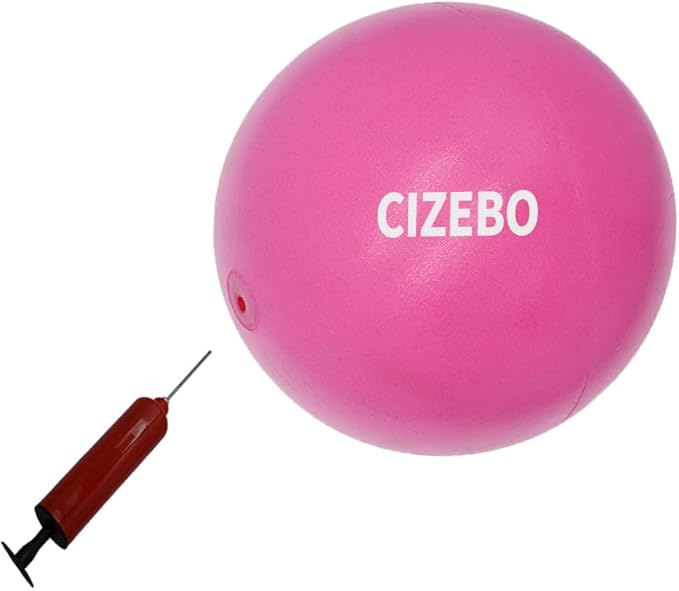 CIZEBO Small Exercise Ball Between Knees, 6 inch Pilates with Needle Pump, 6 in Mini Yoga Ball for Core Physical Therapy PT Workout Fitness Stability