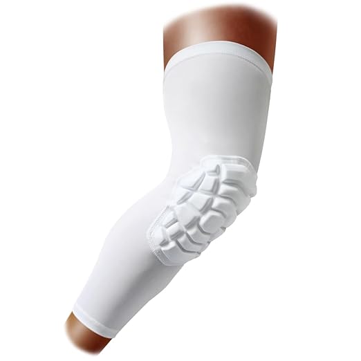 Knee Pads Wrestling Knee Sleeve Compression Leg Sleeves for Volleyball Basketball, Knee Compression Sleeve for Youth and Adult(White_L_1 Pcs)