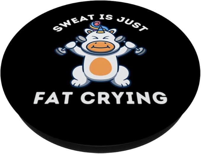 Unicorn Sweat Is Just Fat Crying Funny Gym Workout Fitness PopSockets Adhesive PopGrip