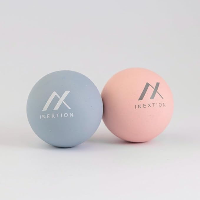 Therapy Massage Balls (2-Pack), High-Density Fascia Balls for Targeted Muscle Relaxation & Daily Recovery - 50D & 65D Hardness Options (Tranquil Blue + Soothing Pink (65D+50D))