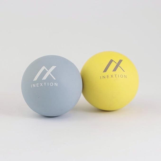 Therapy Massage Balls (2-Pack), High-Density Fascia Balls for Targeted Muscle Relaxation & Daily Recovery - 50D & 65D Hardness Options (Tranquil Blue + Dawn Yellow (65D+50D))
