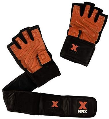 MRX Weight Lifting Pro Level Gloves with 18 Inches Long Wrist Strap Gym Workout Exercise & Fitness in