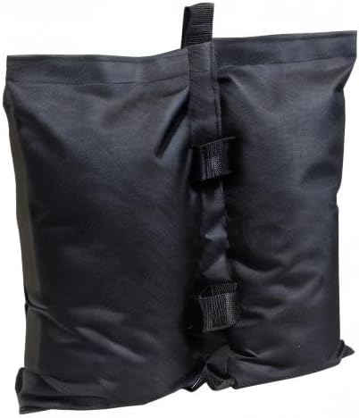 Sunnydaze Polyester Sandbag Canopy Weights - Fillable Canopy Anchors - Easy to Attach - Set of 4 - Black