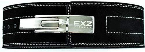 Flexz Fitness Lever Weight Lifting Belt Leather - 10MM 13MM Powerlifting Gym Belts for Men & Women - Lower Back Support for Weightlifting Deadlifts Squats Heavy Duty IPF Bodybuilding