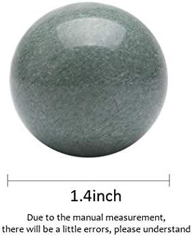 Brass Statu BRABUD 1.4'' Blackish Green Marble Chinese Baoding Health Stress Exercise Balls Craft Collection with Bag BSWQ001