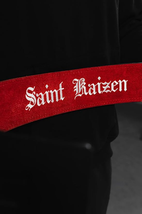 Saint Kaizen Crusader Cross Lever Belt for Weightlifting, Powerlifting, and Bodybuilding, 10mm Thick Leather with Steel Lever Buckle, Sleek Christian-Inspired Design