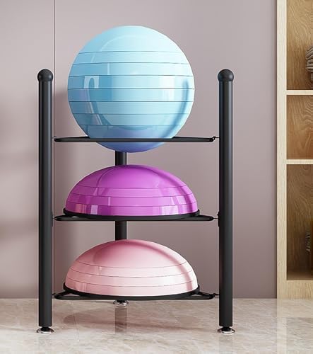 3/5/6/7 Tier Floor Stand Storage Rack for Home Gym - nize Bosu Balls, Slam Balls & Medicine Balls - Exercise Equipment nizer for Fitness Enthusiasts