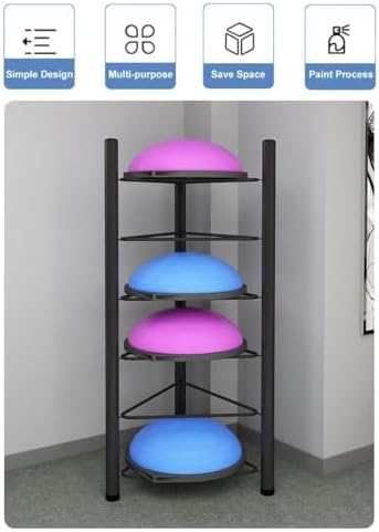 3/5/6/7 Tier Floor Stand Storage nizer for Bosu, Slam Balls & Medicine Balls - Home Gym Equipment, Exercise Balance Ball Storage Rack, Fitness Accessory