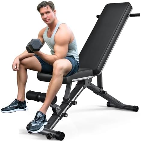 BARWING Adjustable Weight Bench Workout Bench, 1000/1300 LBS Heavy Duty Incline Decline Bench for Home Gym, Easy Assembly Foldable Training Lifting Bench