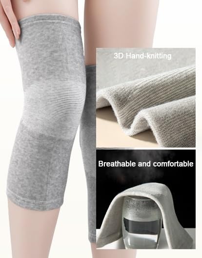 Bamboo Knee Sleeves 2-Pack Knee Compression Sleeve Women Men Elastic Warm Slip-on Recovery Knee Brace for Arthritis Knee Pain (XX-Large)