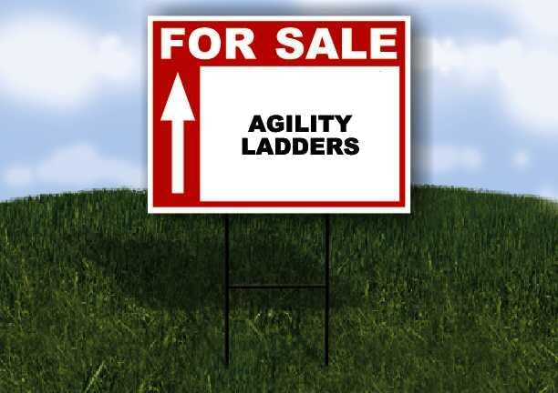 AGILITY LADDERS For Sale UP ARROW white Red Black 1 Single Sided 18x24 in Yard Road Sign w/stand