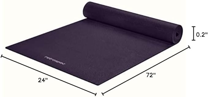Retrospec Pismo Yoga Mat w/Nylon Strap for Men & Women - Non Slip Exercise Mat for Yoga, Pilates, Stretching, Floor & Fitness Workouts, .5mm Thick, Easy to Clean