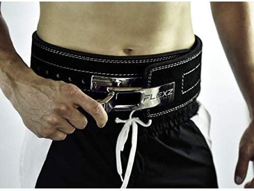Flexz Fitness Lever Weight Lifting Belt Leather - 10MM 13MM Powerlifting Gym Belts for Men & Women - Lower Back Support for Weightlifting Deadlifts Squats Heavy Duty IPF Bodybuilding