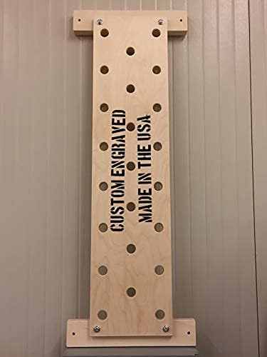 12"x48" Climbing Pegboard. Custom Engraving Options! Includes 18" mounting Brackets for Wall Studs.