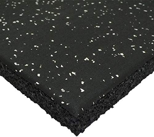 Genaflex Pro Heavy Duty Thick Rubber Gym Floor Tiles High Density Shock Absorbent Laminated Deadlift Mats - 1" Thick X 20" W X 20" L - 2.7 Sq. Ft. (Grey/Black, 4 Tiles - 10.8 Sq. Ft.)