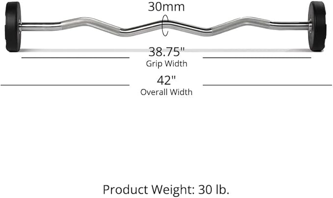 Rubber Curl Fixed Barbells, Pre-Loaded Weight Bar for Strength Training & Weightlifting