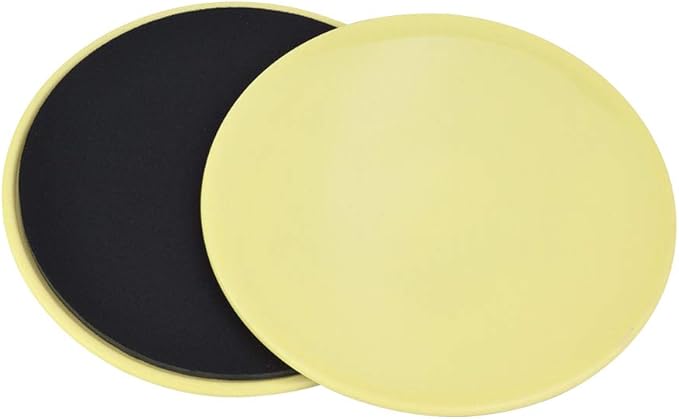 Fitness Gliding Disc 2PCS, Slider Sport Full Body Workout Core Stabilization, ABS Exercise Sliding Glidings Discs (Yellow)