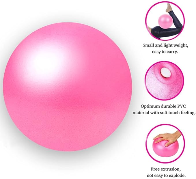Mini Pilates Exercise Yoga Ball, 9 Inch Small Inflatable Exercise Yoga Ball,Core Training and Physical Therapy Equipment, with Pump