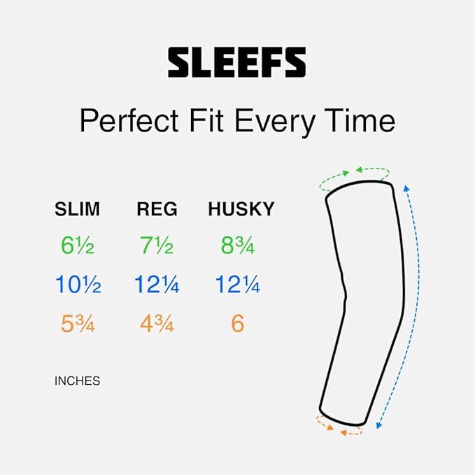 SLEEFS Arm Sleeves for Kids - Athletic Sports Sleeve for Youth Boys and Girls - UV Protection - Football Baseball Basketball