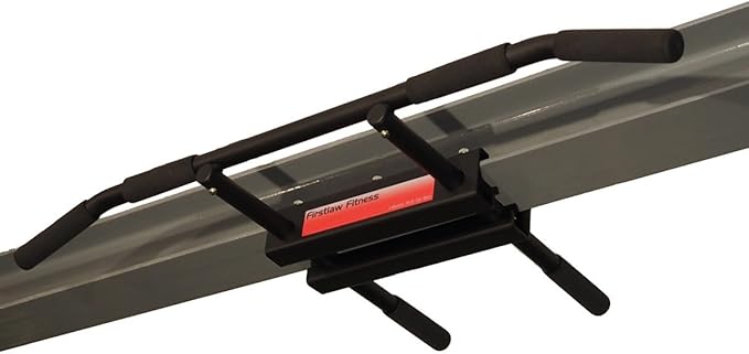 Firstlaw Fitness - 600 LBS Weight Limit - I-Beam Pull Up Bar - Long Bar with Bent Ends - Durable Rubber Grips - RED Label - Made in the USA!