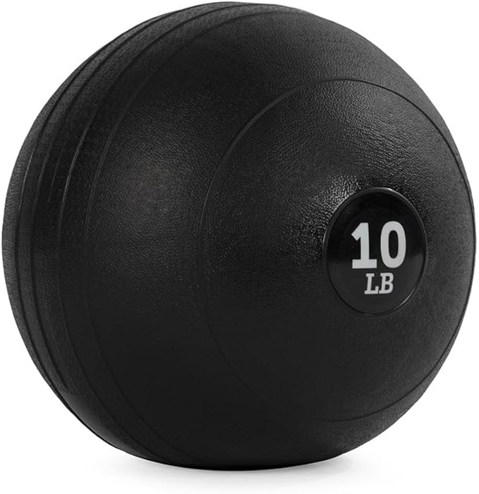 Titan Fitness Rubber Slam Ball, Dead Weight Ball Absorbs Impact, Minimal Bounce, Textured Surface for Strength and Conditioning, Cardio Workouts, Full Body Workout