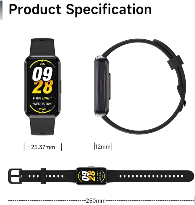Fitness Trackers,Blood Oxygen Heart Rate Sleep Monitor,1.47‘’ OLED Display,Smart Band 24/7 Health Monitoring,Calorie Pedometer Steps Counter Activity watchs/Notifications(Black)