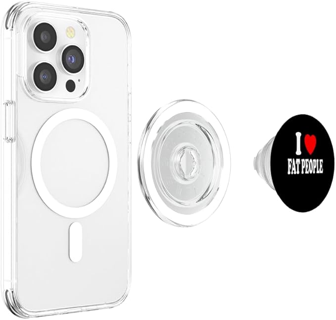 I Heart (Love) Fat People PopSockets PopGrip for MagSafe