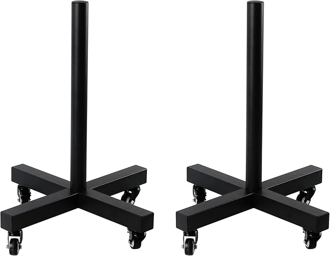 ZUKAM Upgraded Movable Olympic Weight Plate Rack with Wheel for 2-Inch Bumper Plates Weight Storage, Stores up to 800lbs of olympic weight plate, Sold in pairs