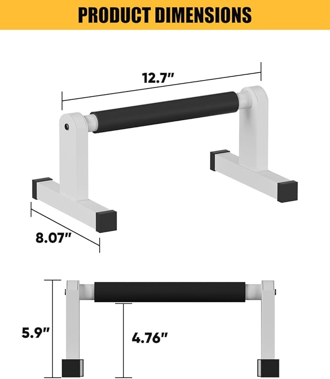 Push Up Bars, Heavey Duty Parallettes Dip Bar with Non-slip Grips for Calisthenics Planche L Sit Handstand Fitness Floor Workout, Pushup Station Handles Stand for Gym Strength Training