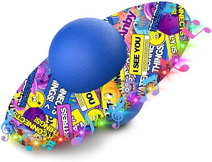 Anby Colorful LED Light Up Pogo Ball with Music - Fun Balance Trick Bounce Board Jumping Ball Toy for Kids, Perfect for Outdoor & Indoor Play, Gift for Boys and Girls Up to 200 lbs