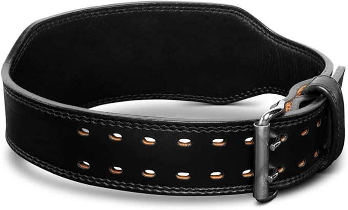 Harbinger Training Belt, Pro Leather, Full Grain Leather, 0.3 inch (7 mm) Thick, Leather, Power Belt, Muscle Training, Lifting, Deadlift, Squat