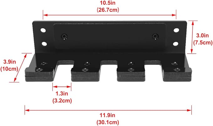 Uboway Vertical Olympic Barbell Holder - 3 Bars Wall Mounted Barbell Hanging Storage Hanger Rack Home Gym Accessory (Black)