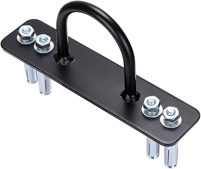 Hipiwe Battle Rope Wall/Ceiling Mount Anchor Bracket Hook for Suspension Straps Crossfit Gymnastic Rings, Body Weight Strength Training Systems, Yoga Swings Hammocks, Boxing Equipment (Long Black)