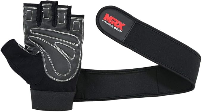 MRX Weight Lifting Pro Level Gloves with 18 Inches Long Wrist Strap Gym Workout Exercise & Fitness in