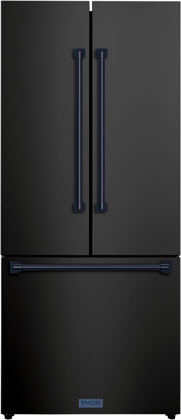 Thor Kitchen Gordon Ramsay 30 Inch 17.7 cu ft French Door Counter Depth Refrigerator with Ice Maker in Black/Navy Blue