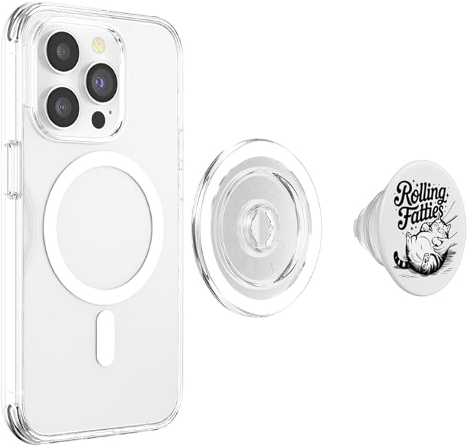 Rolling Fatties Cute Cat Kitten Lover Funny Cat Fat Owner PopSockets PopGrip for MagSafe
