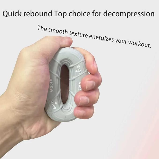 Grip Strengthener 3 in 1, Adjustable 50-70LB Hand Grip Exerciser, Silicone Forearm Trainer for Climbing, Fitness, Office, Portable Grip Ring for Men Women All Hand Sizes